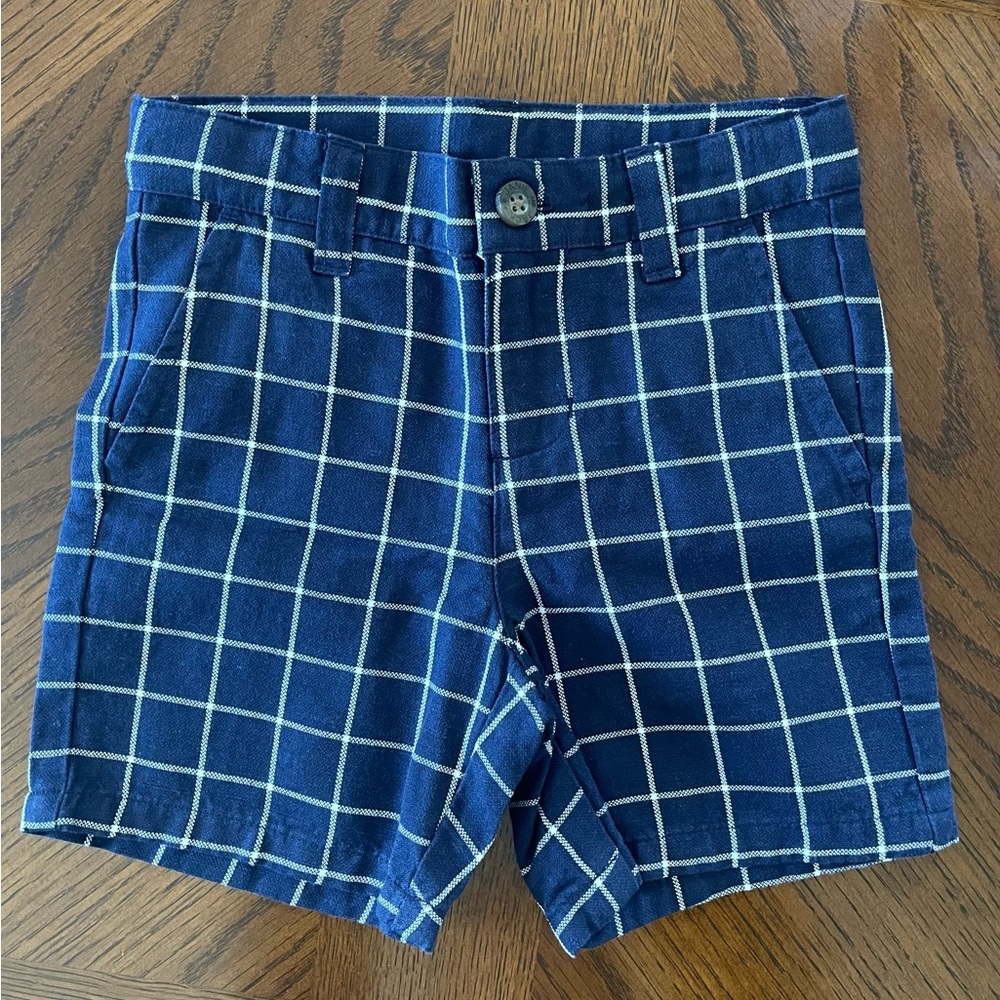 Janie and Jack Boys Adjustable Waist Plaid Shorts size 3/3T